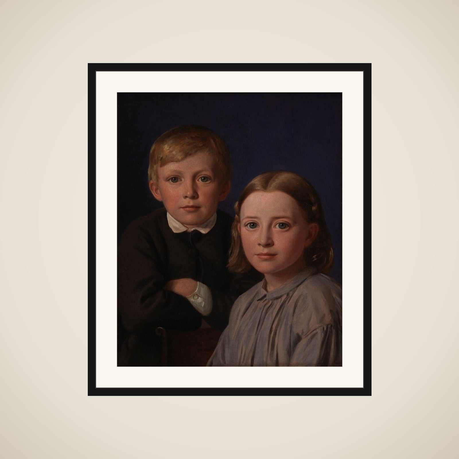 Jens Simmelkær Asmussen og Katrine Asmussen som børn framed