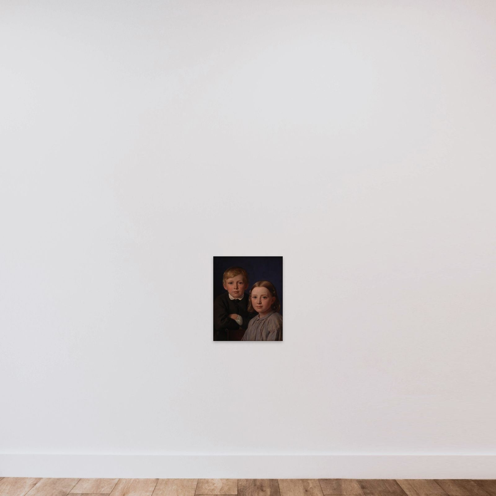 Jens Simmelkær Asmussen og Katrine Asmussen som børn unframed — shown to scale