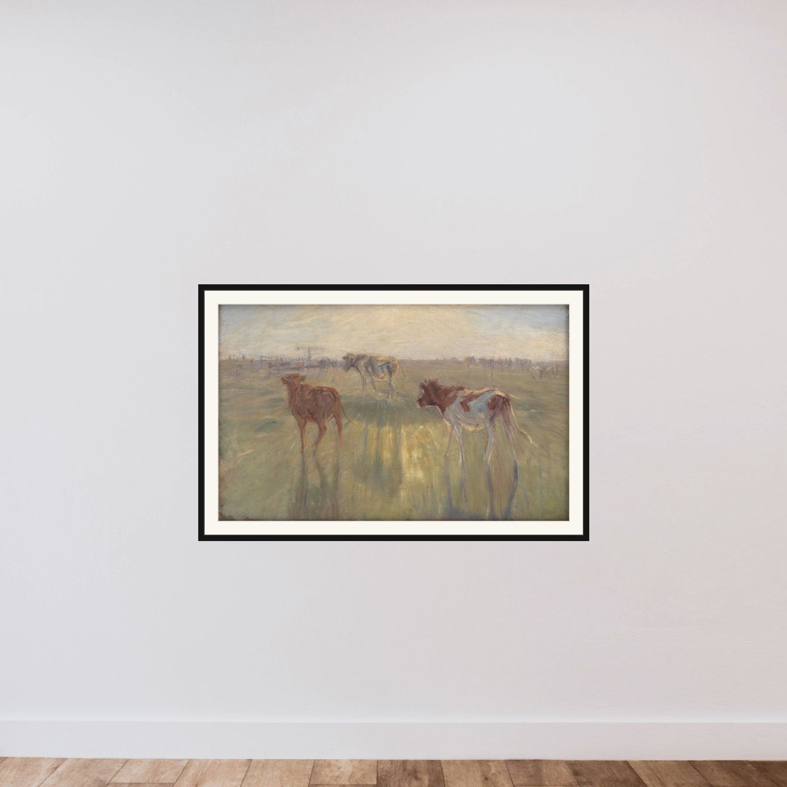Med solen i øjnene. Saltholm. En farveskitse framed — shown to scale