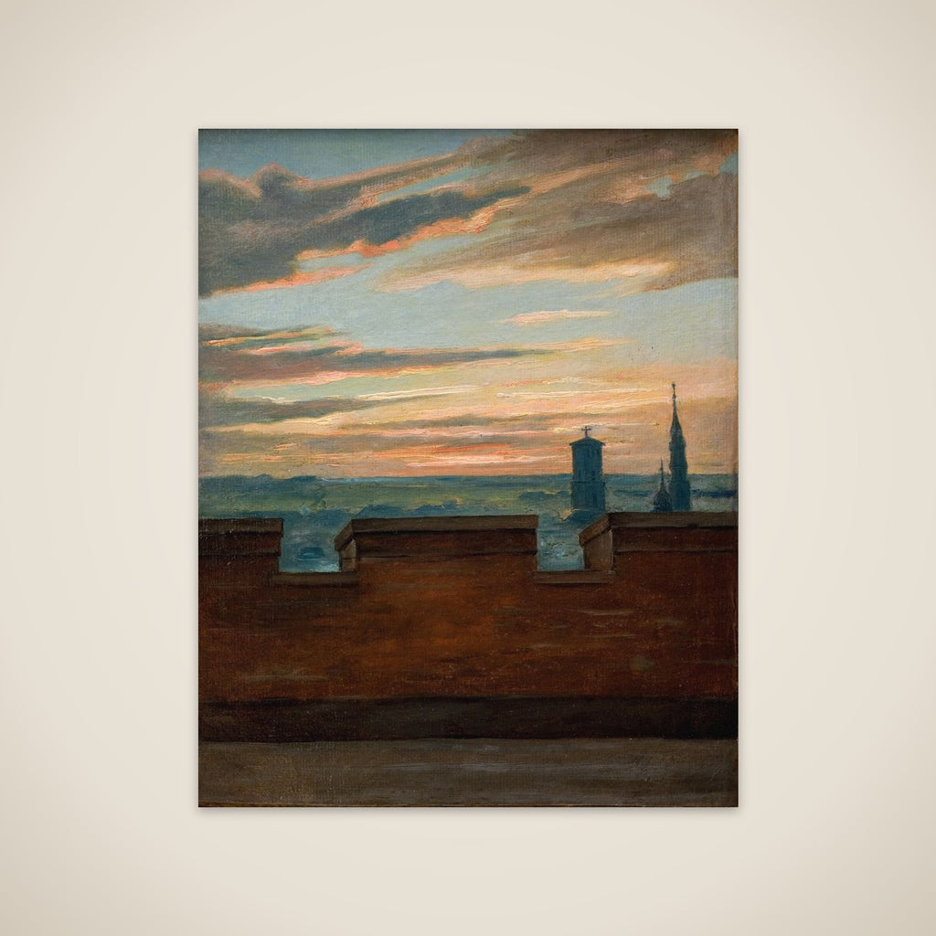 Udsigt over København ved solens nedgang unframed print