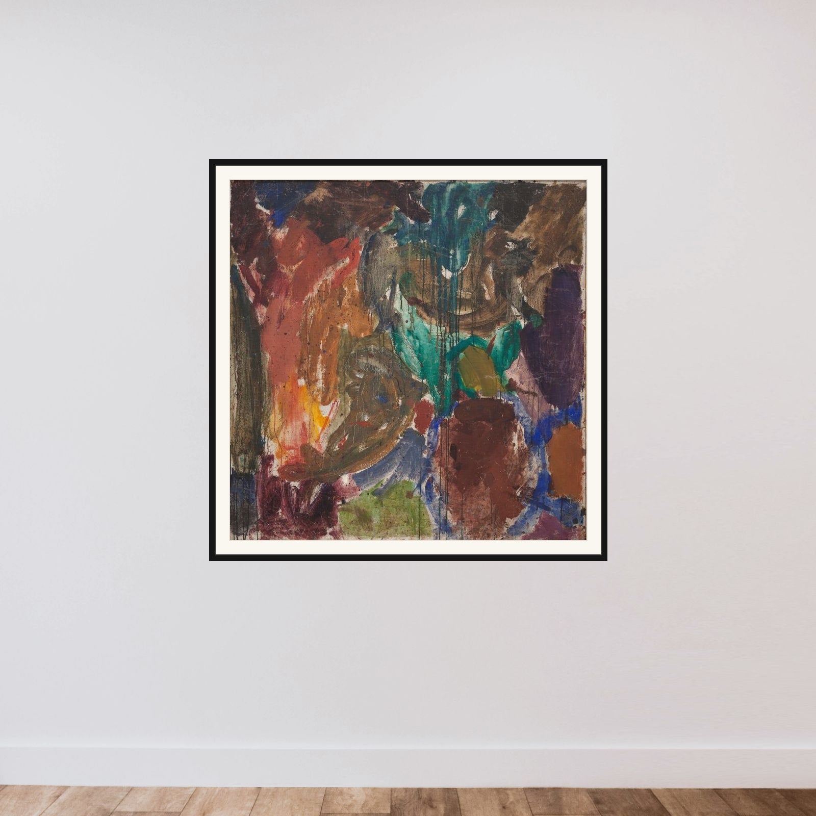 Dante og Virgil i underverdenen framed — shown to scale