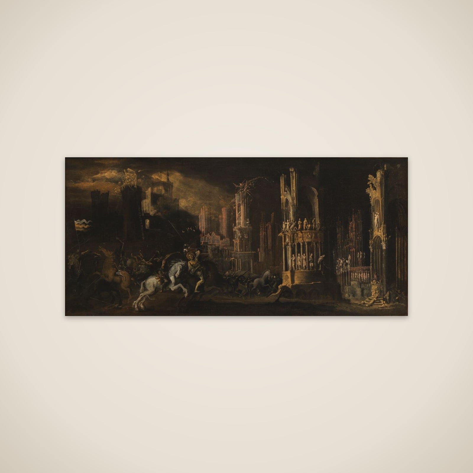 Arkitekturfantasi med Saulus' (Paulus') omvendelse unframed print