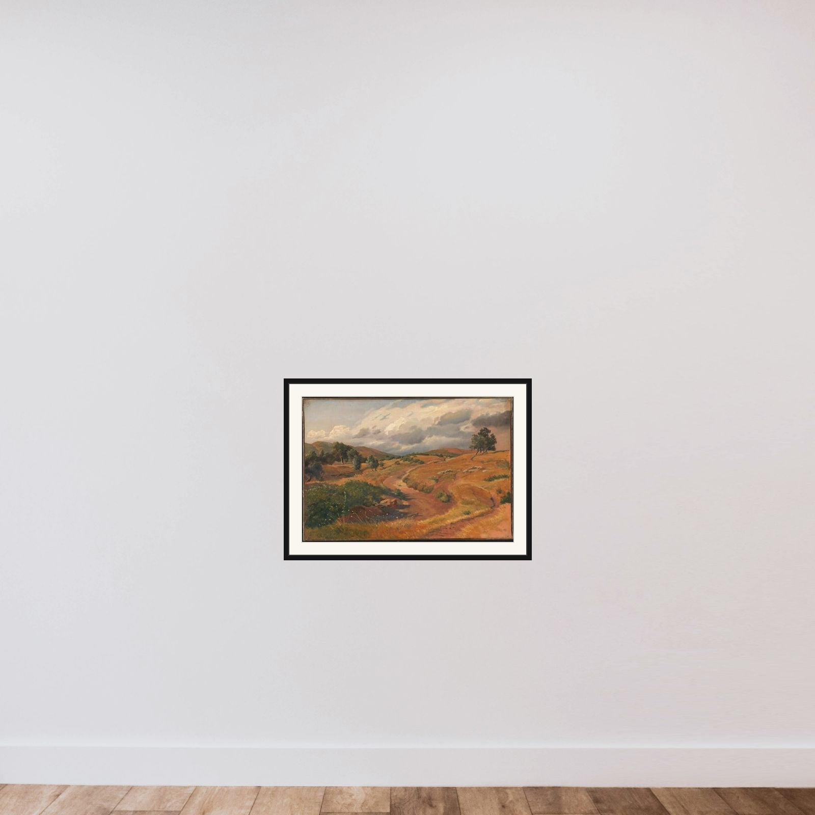 Landskab ved Tivoli i Italien framed — shown to scale