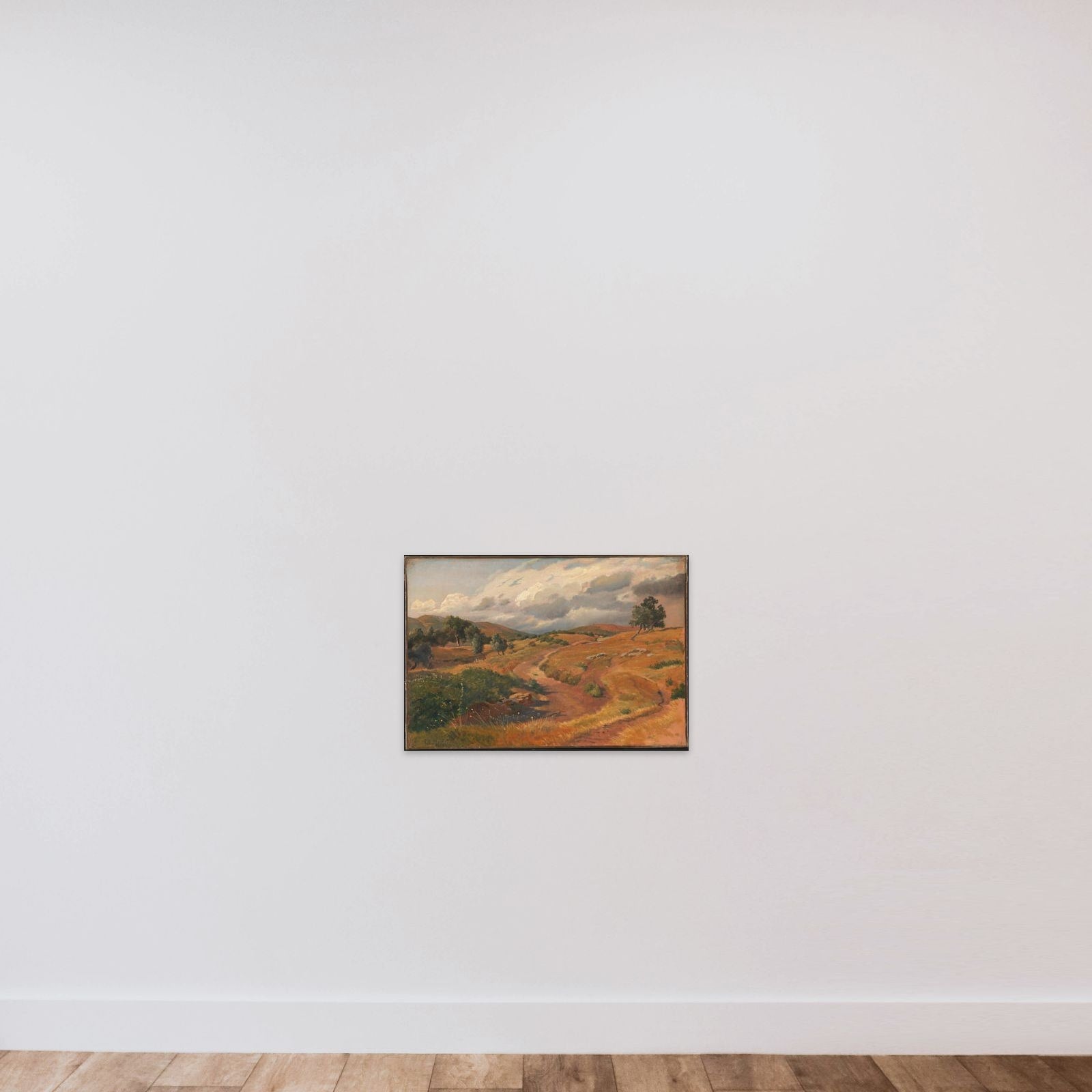 Landskab ved Tivoli i Italien unframed — shown to scale