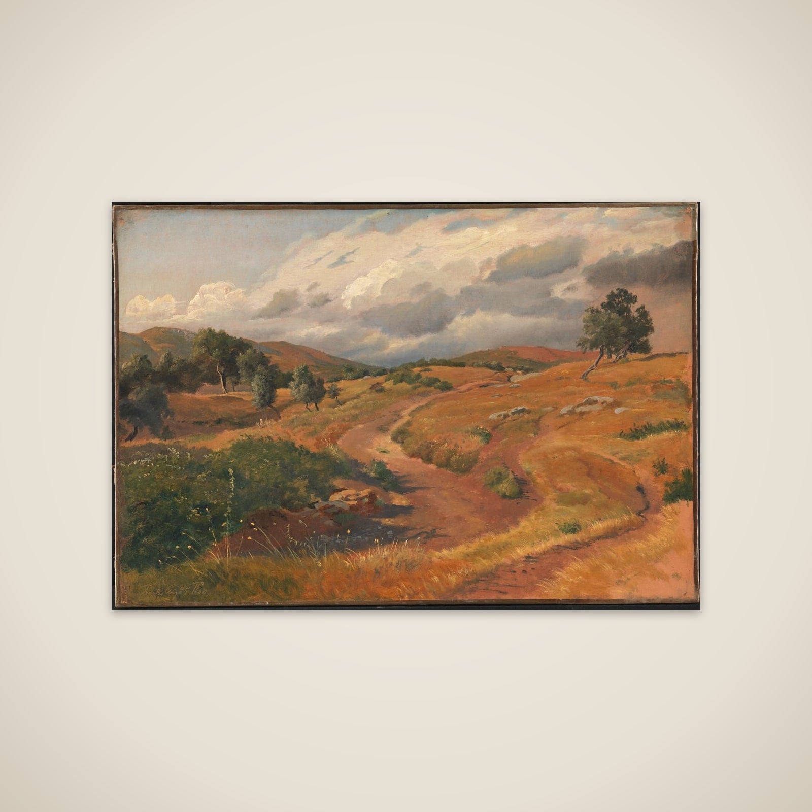 Landskab ved Tivoli i Italien unframed print