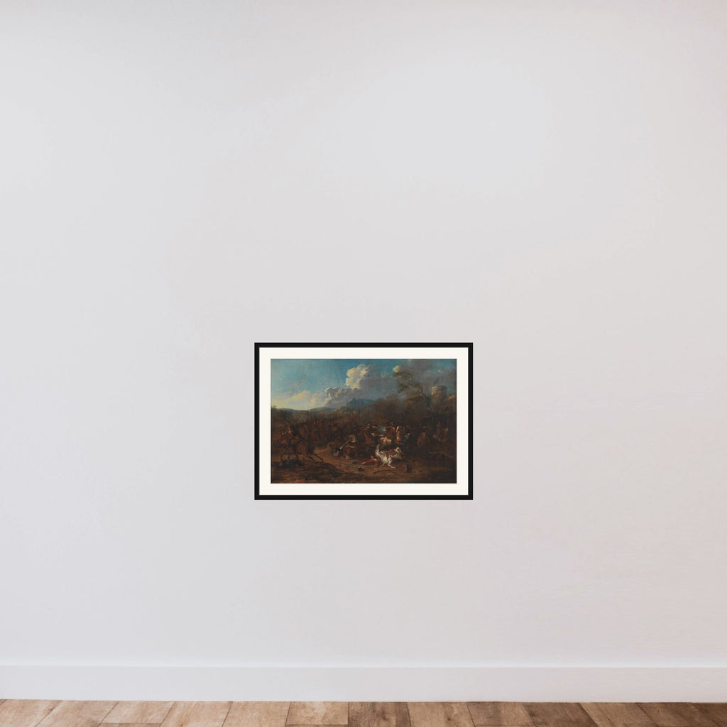 Rytterbatalje ved en fæstning framed — shown to scale