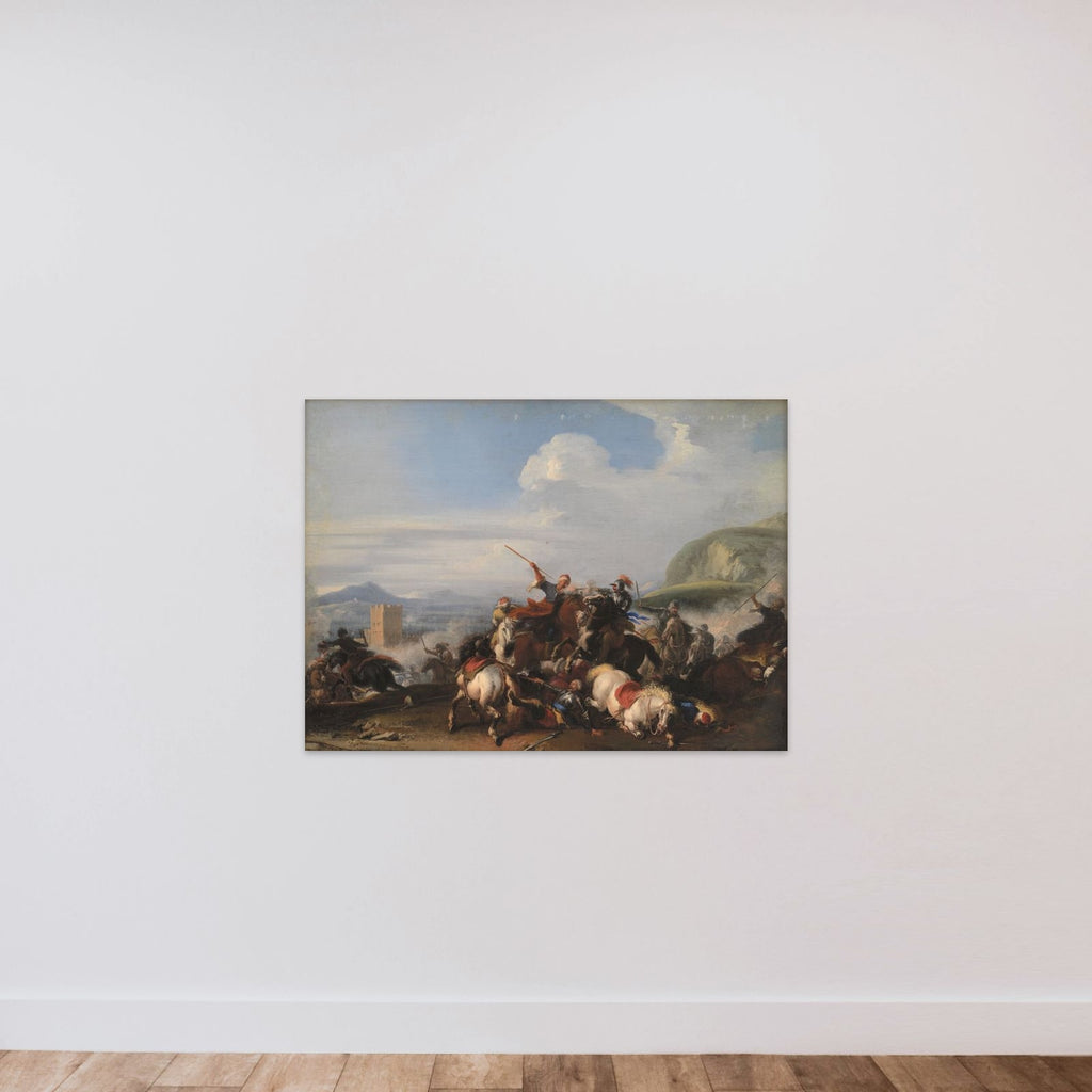 Bataille med tyrkisk cavalleri unframed — shown to scale