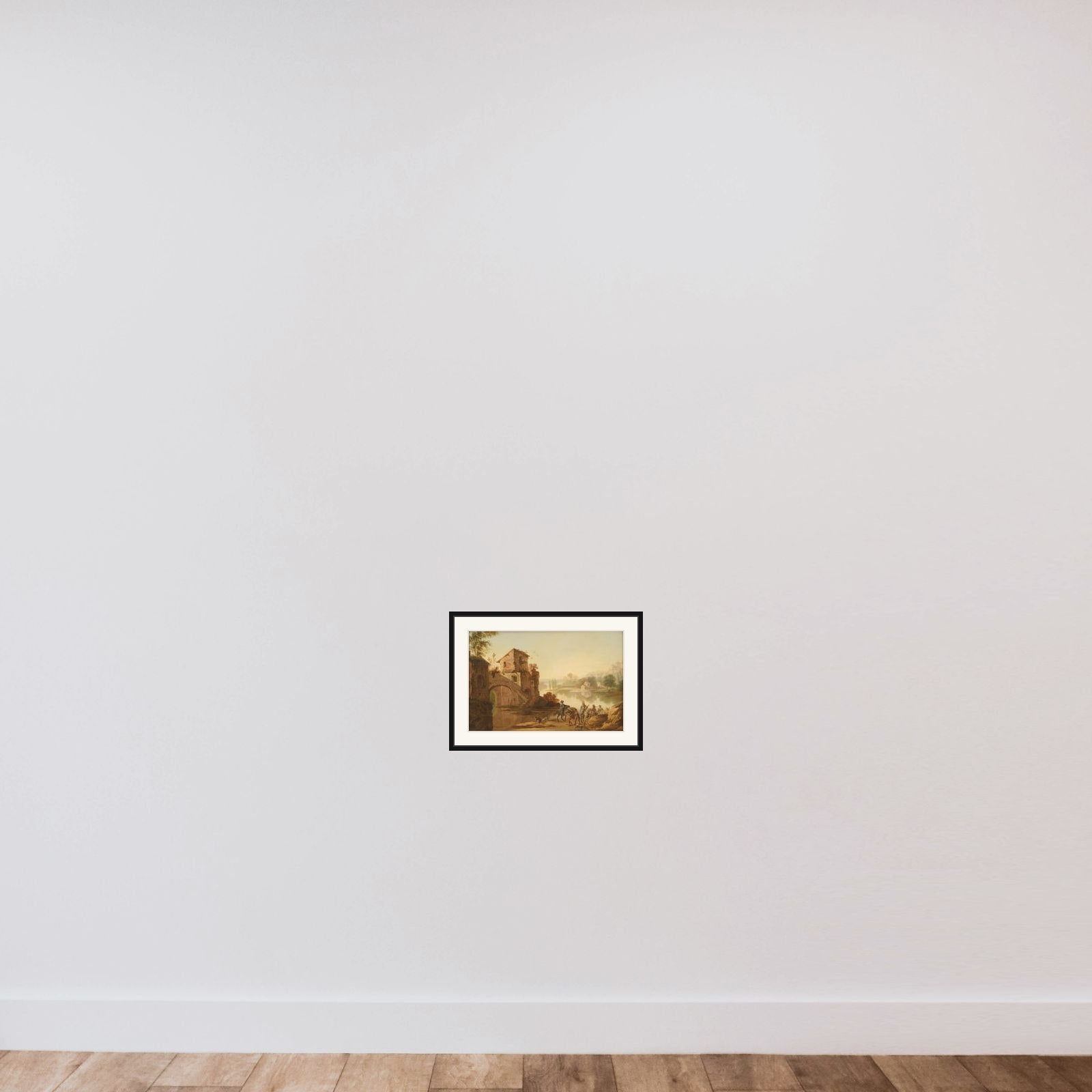 Landskab i italiensk manér framed — shown to scale