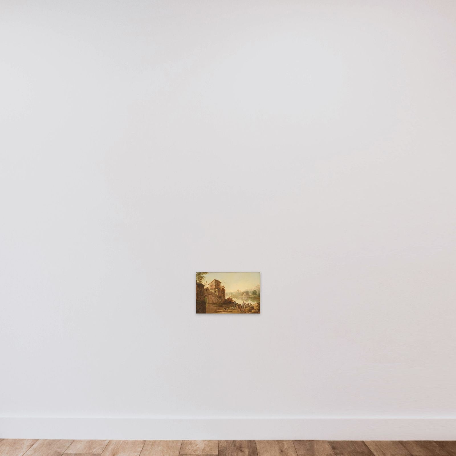 Landskab i italiensk manér unframed — shown to scale