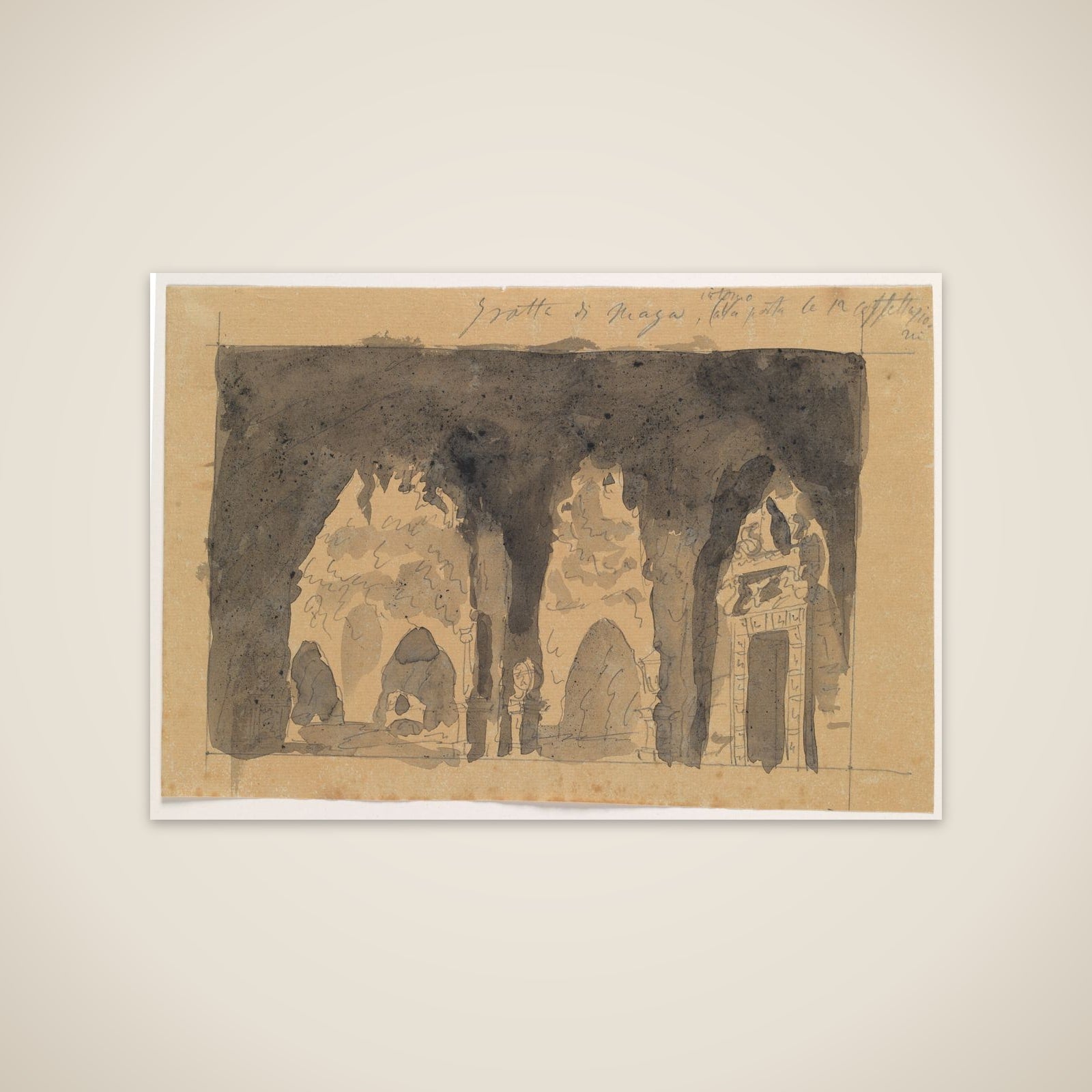 Portræt af en dame med sin lille datter unframed print