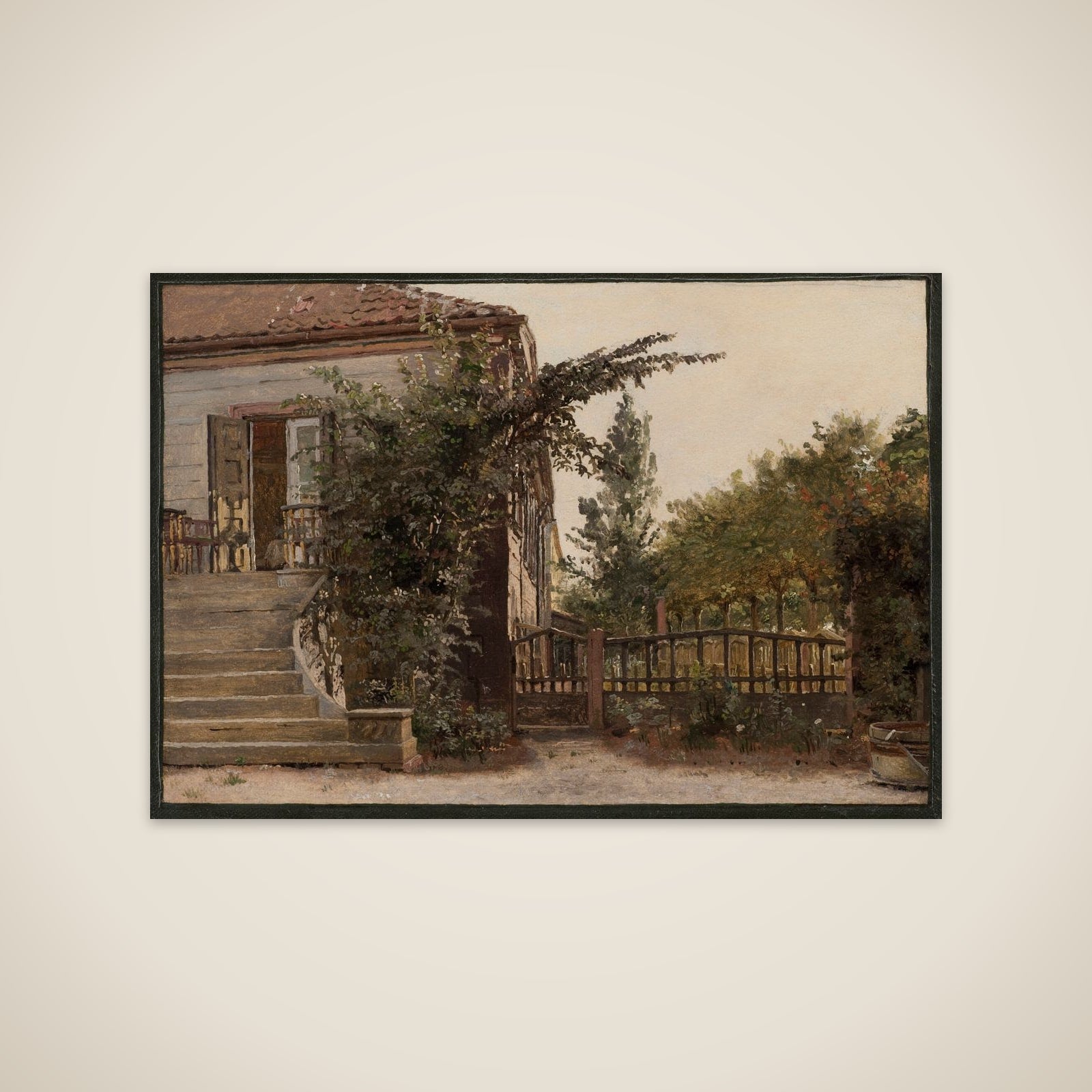 Havetrappen ved kunstnerens malestue på Blegdammen unframed print
