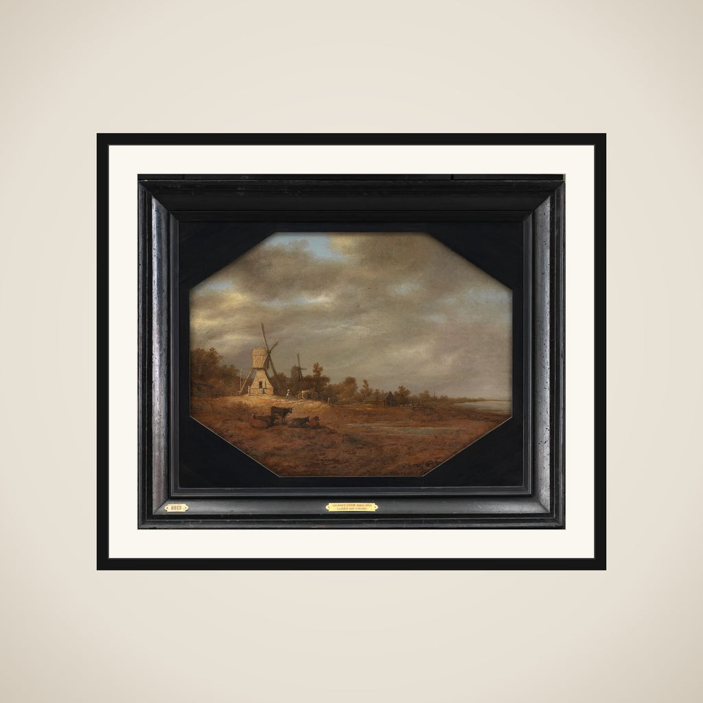 Landskab med vindmøller framed