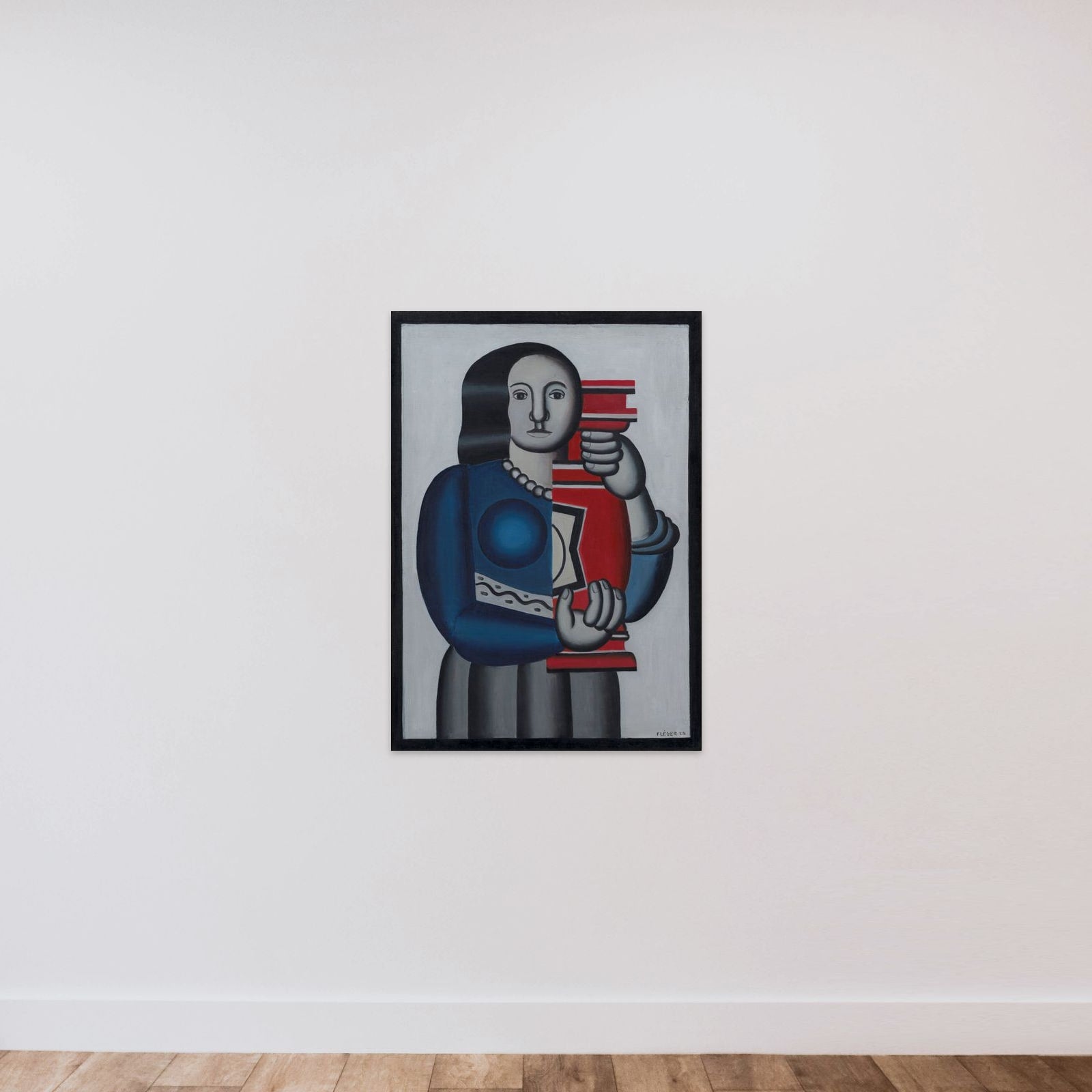 Kvinde med vase unframed — shown to scale