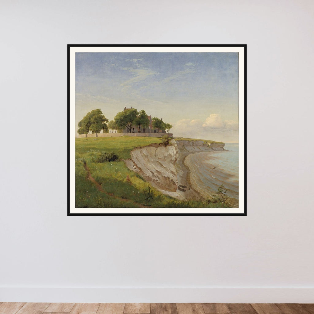 Højerup Kirke på Stevns Klint framed — shown to scale