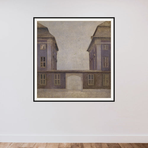 Asiatisk Compagnis bygninger, set fra St. Annæ Gade på Christianshavn, København framed — shown to scale