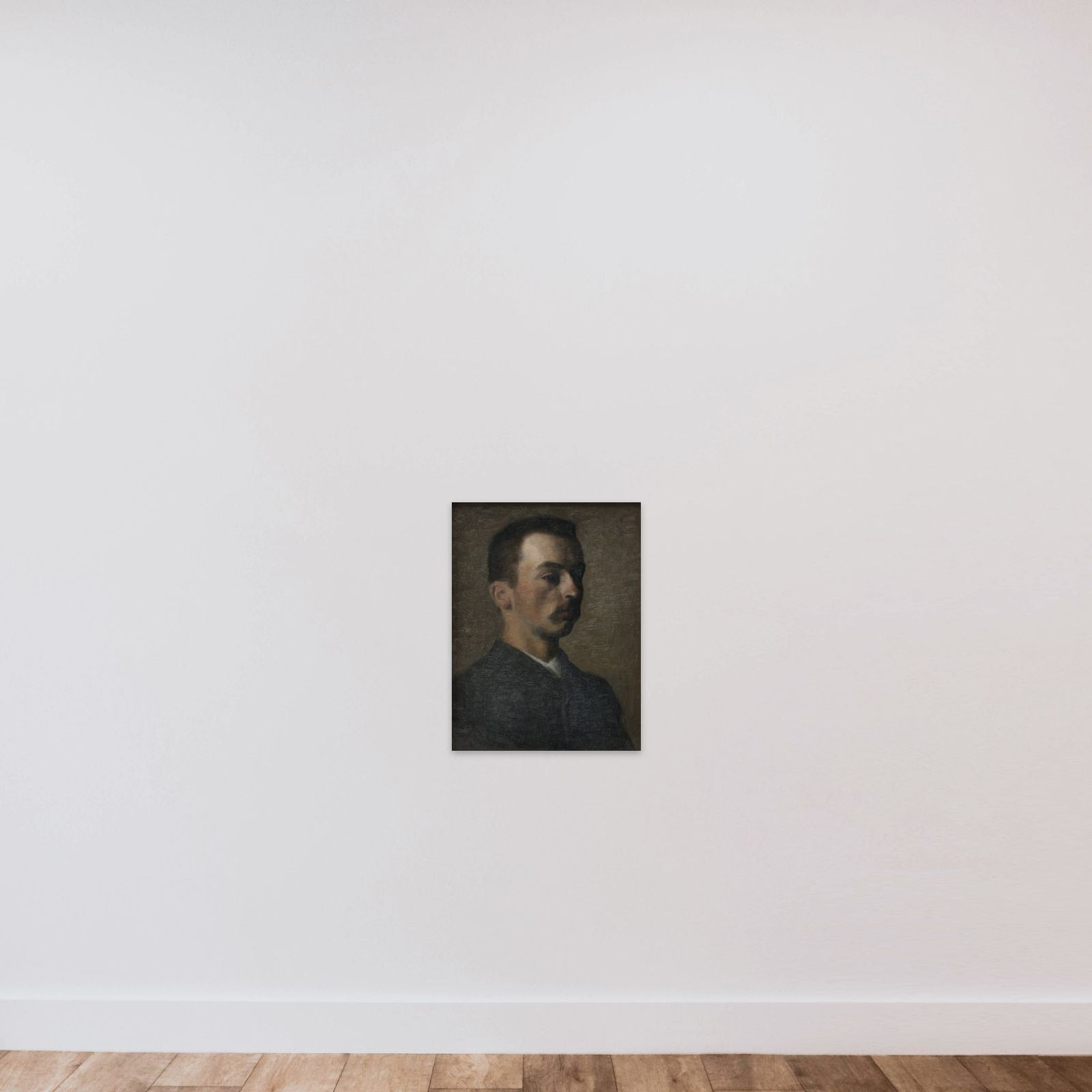 Selvportræt unframed — shown to scale