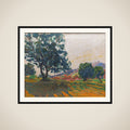 Olivenlunden. Cagnes by i baggrunden. Mod lyset framed