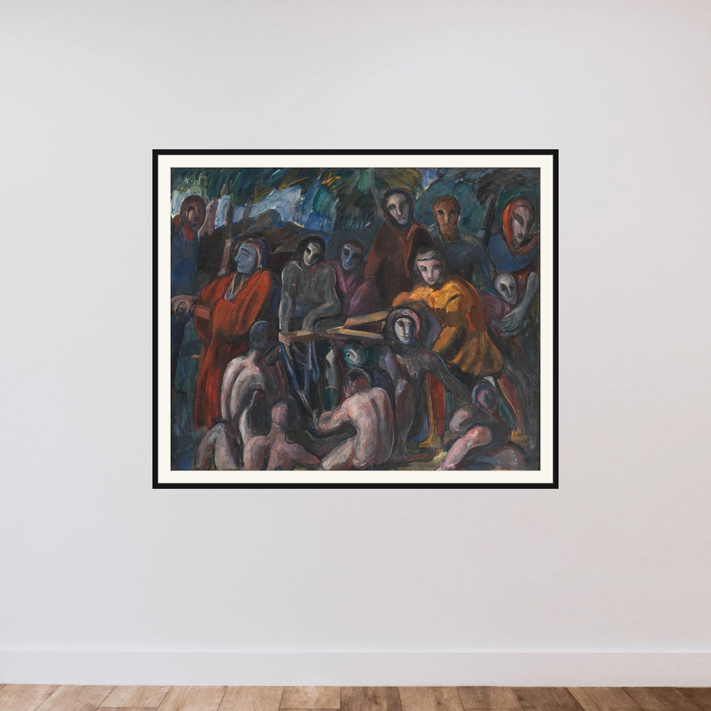 Gangen til Golgatha framed — shown to scale