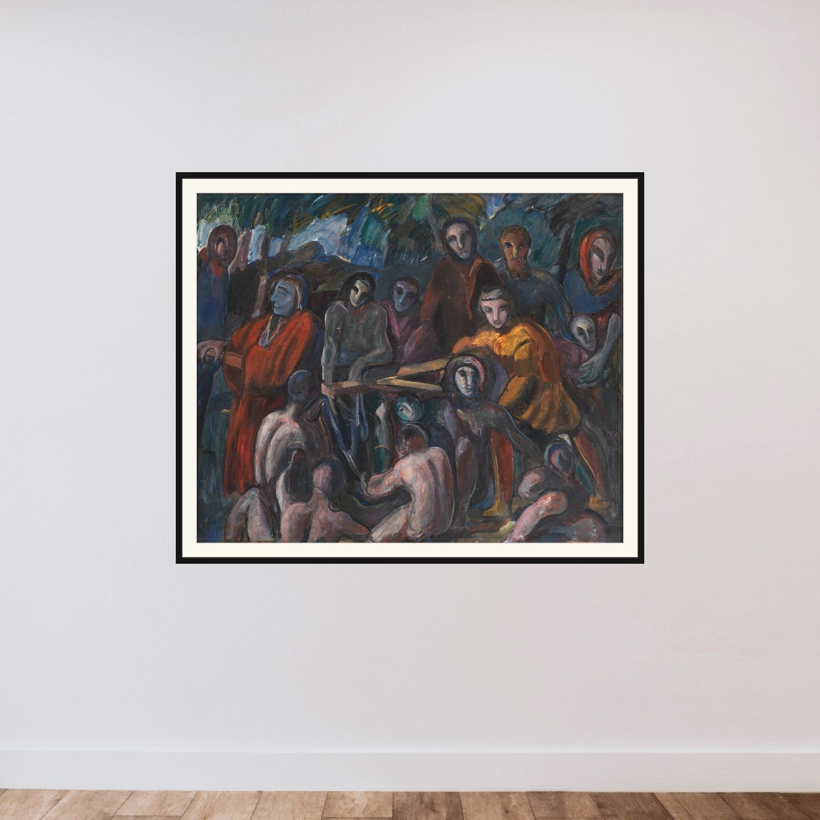 Gangen til Golgatha framed — shown to scale