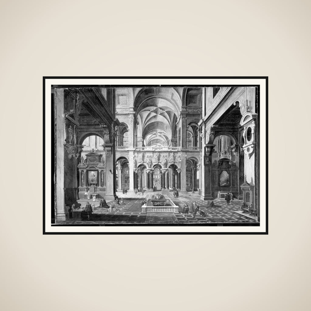 Det indre af en kirke framed