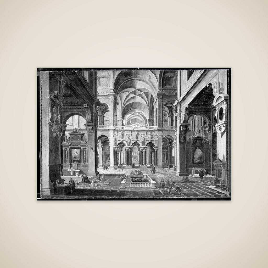 Det indre af en kirke unframed print
