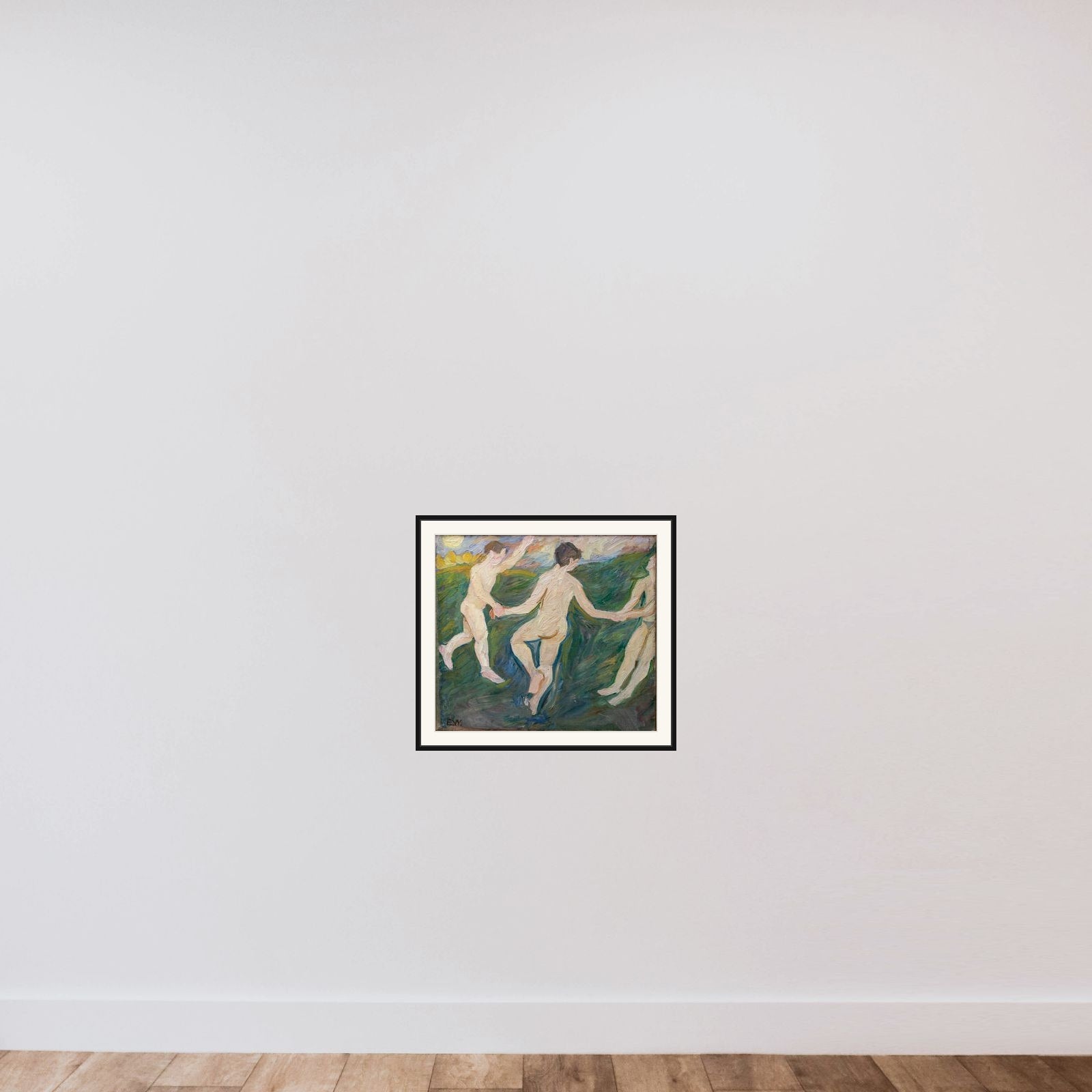 Livsglæde framed — shown to scale