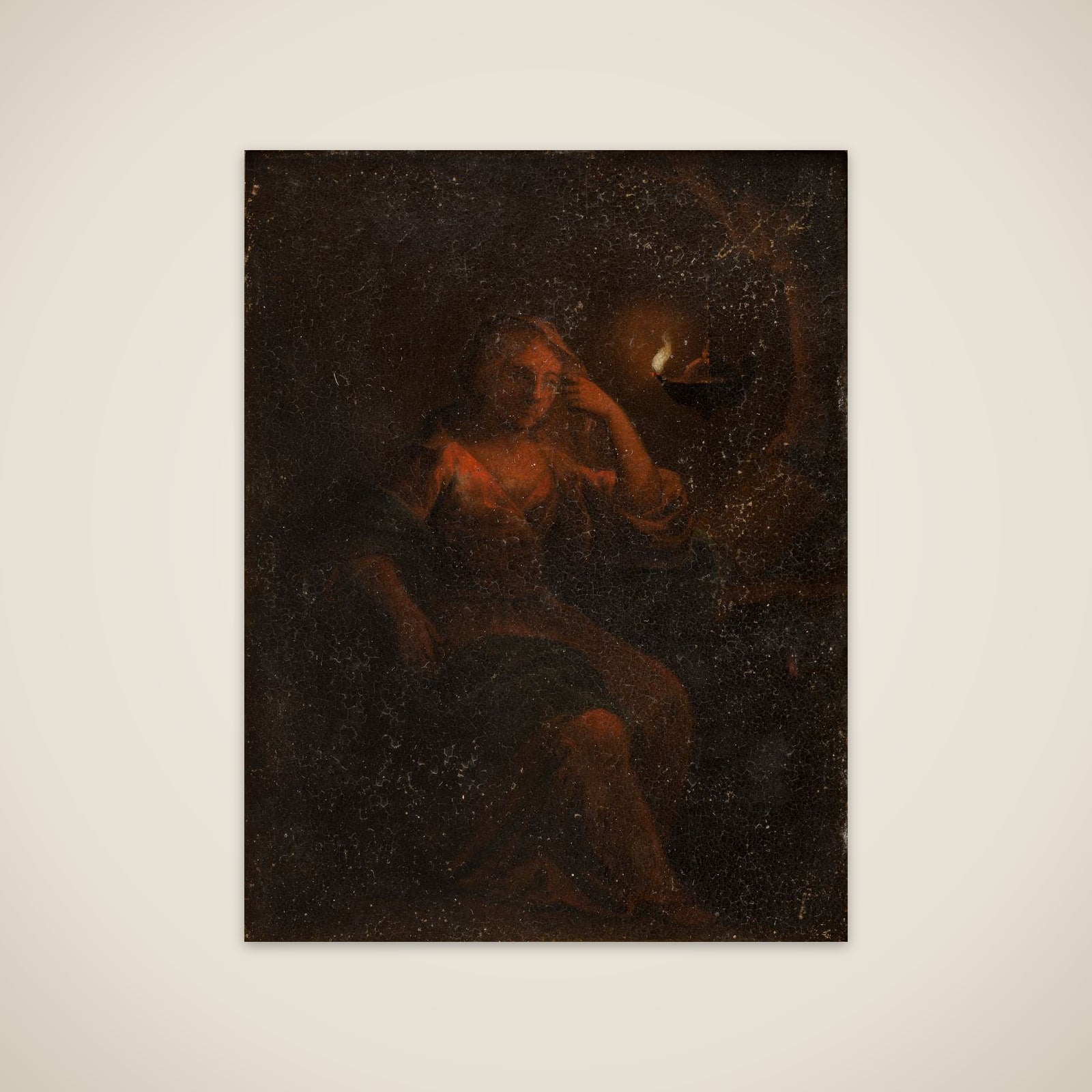 Siddende kvindefigur unframed print