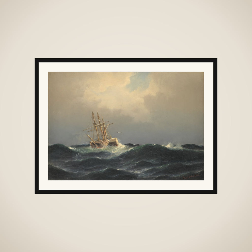 Et dampskib i en storm i Atlanterhavet framed