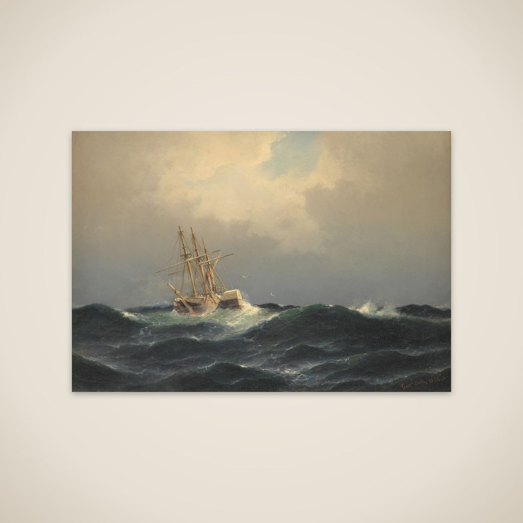 Et dampskib i en storm i Atlanterhavet unframed print