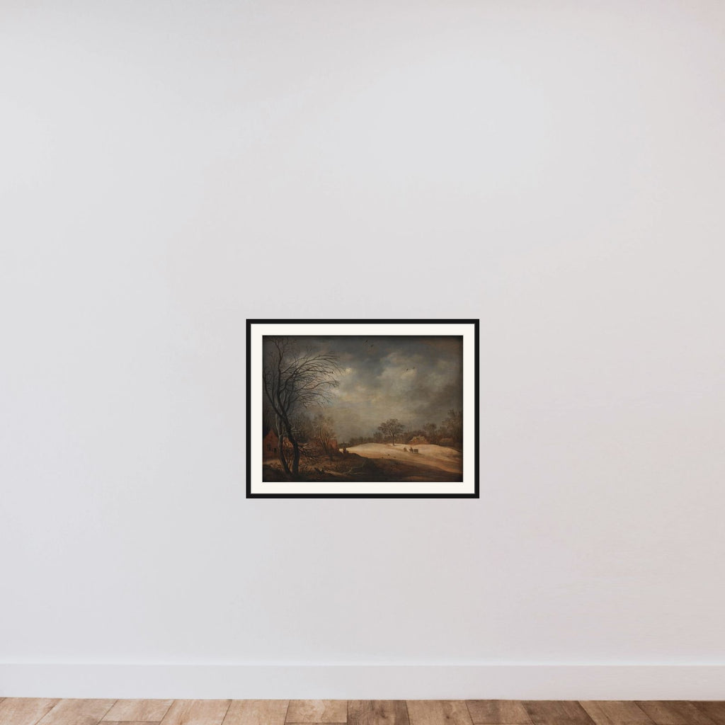 Vinterlandskab framed — shown to scale