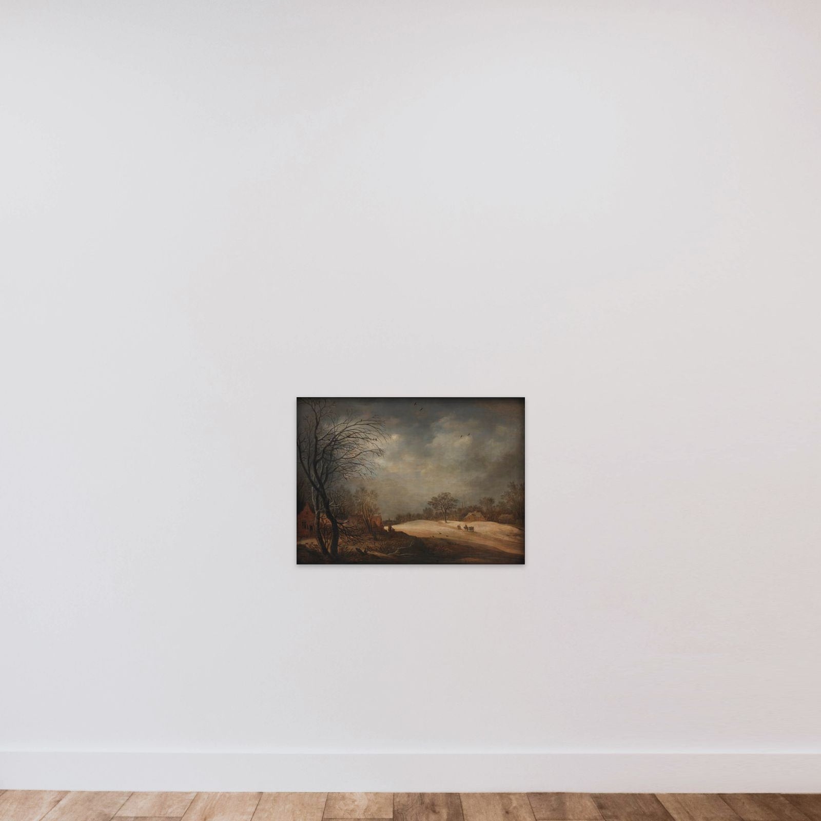 Vinterlandskab unframed — shown to scale