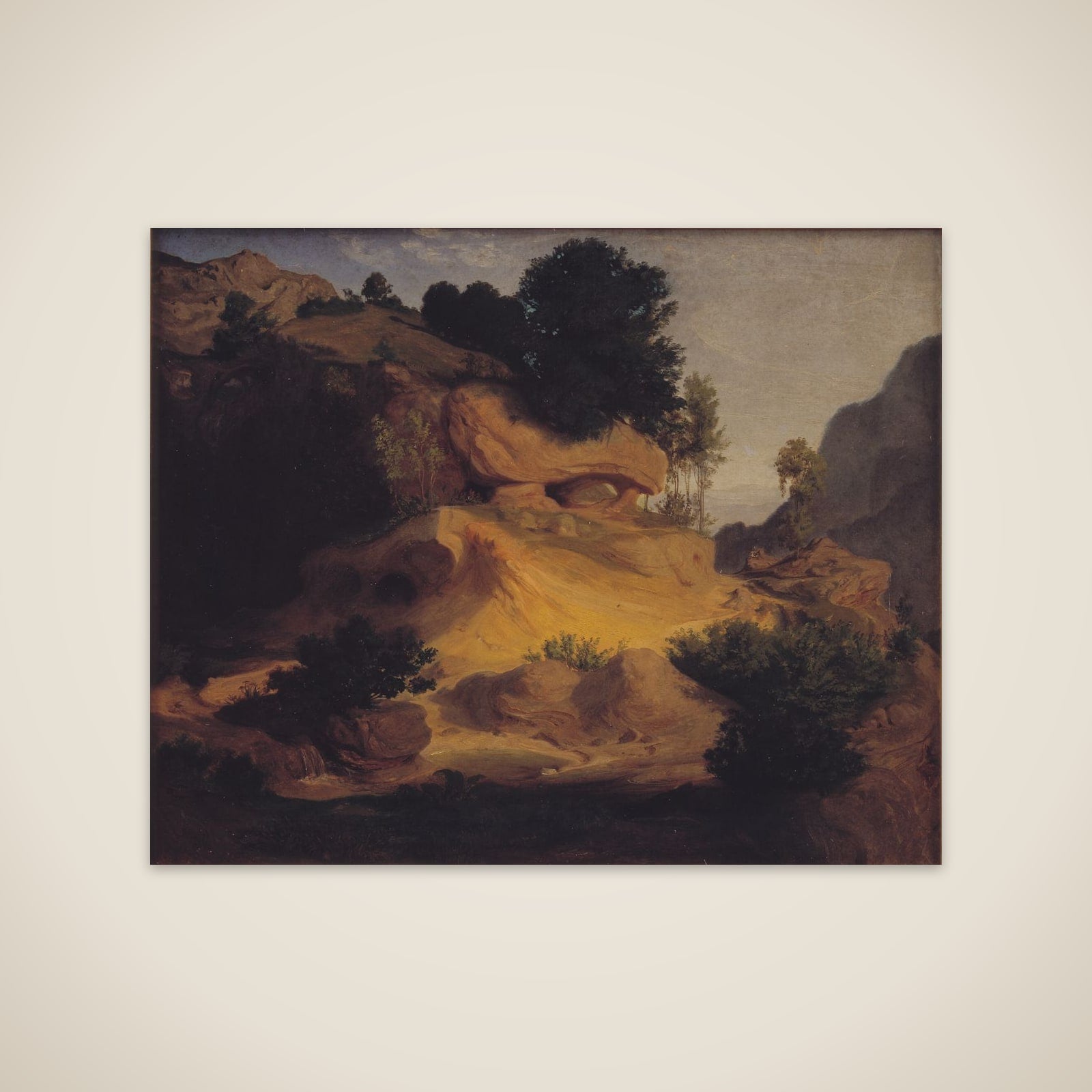 Landskab nær Subiaco i Italien unframed print