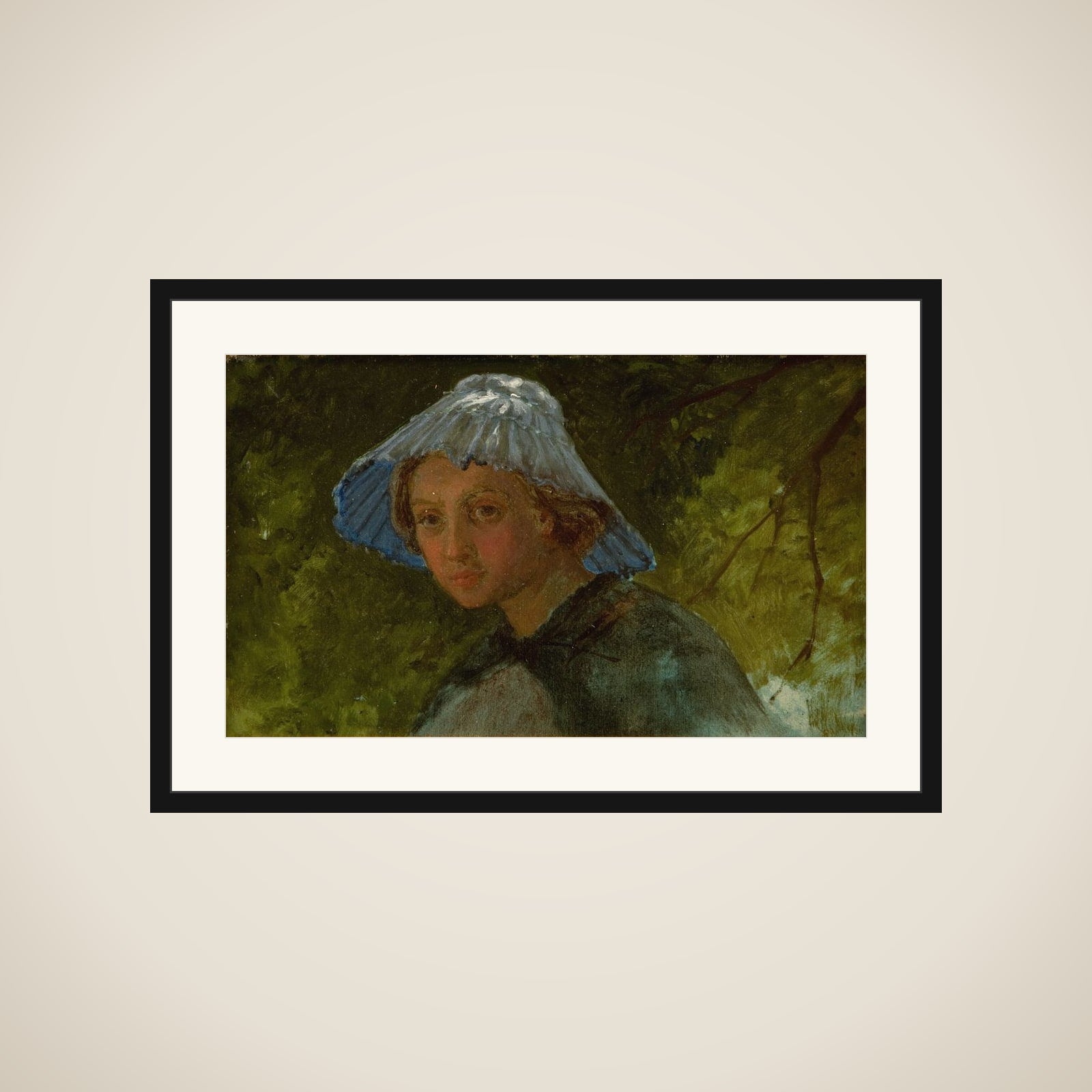 Fru Lina Frølich med solhat framed