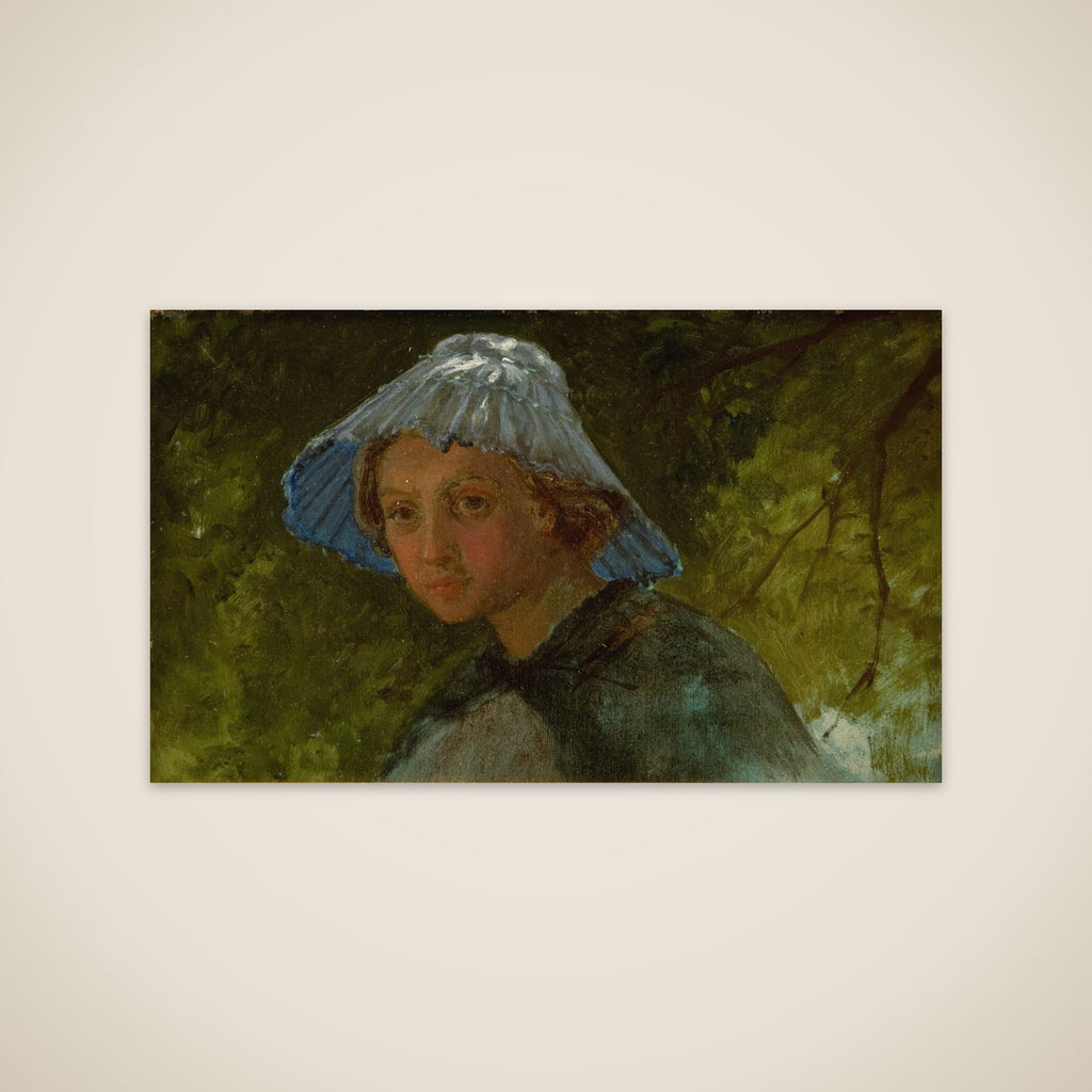 Fru Lina Frølich med solhat unframed print