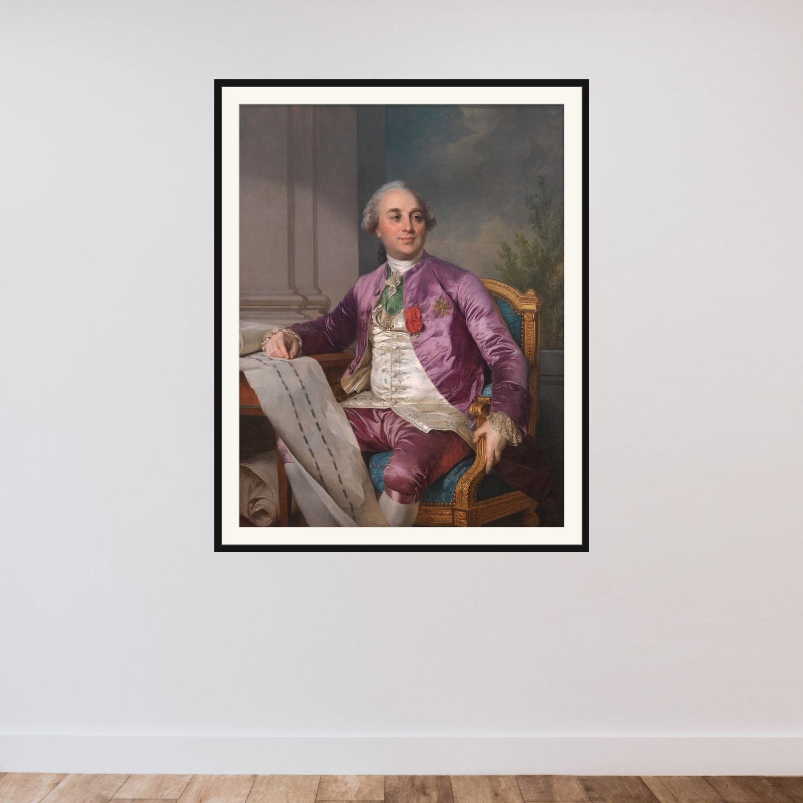 Portræt af Charles-Claude Flahaut de la Billarderie comte d'Angiviller (1730-1809) framed — shown to scale