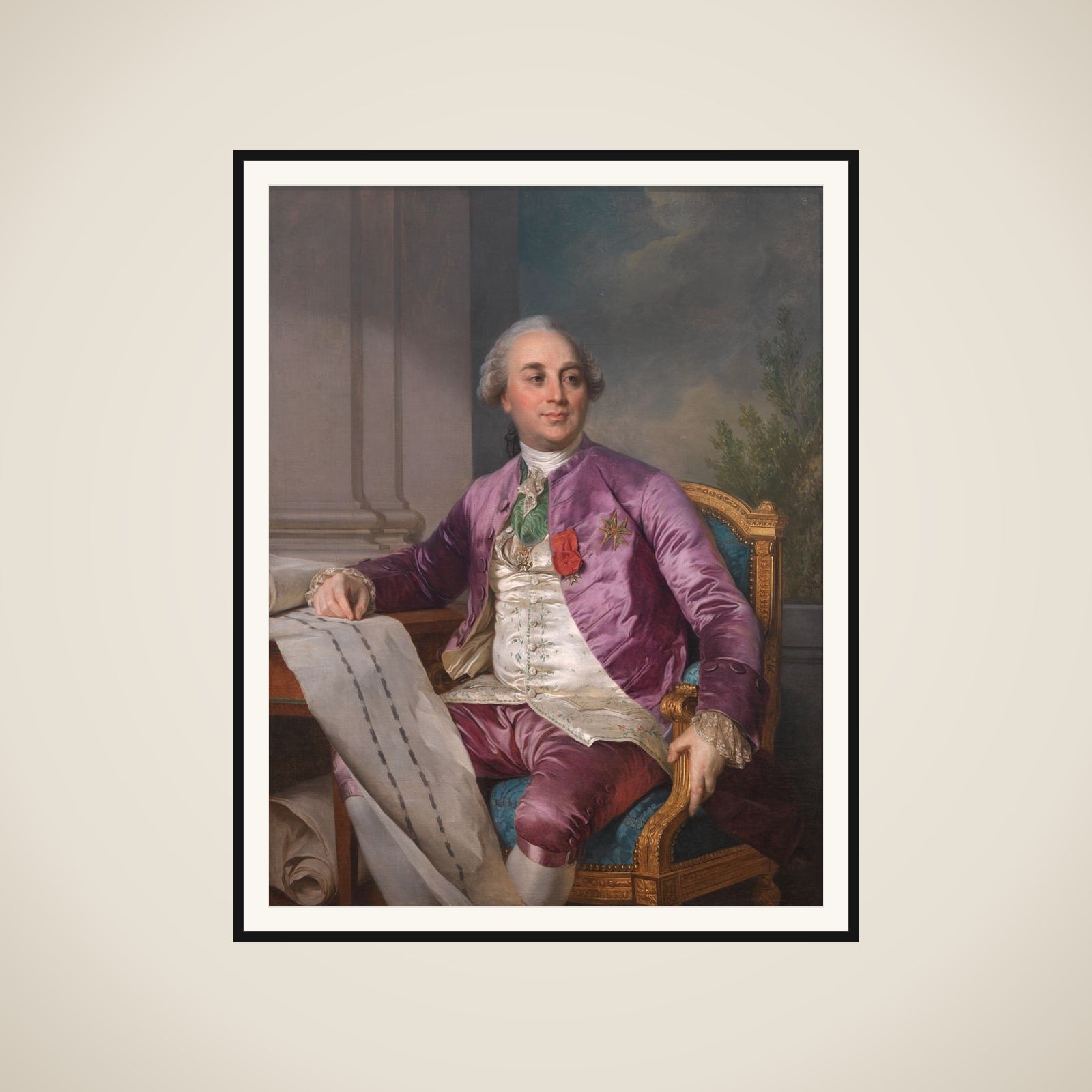 Portræt af Charles-Claude Flahaut de la Billarderie comte d'Angiviller (1730-1809) framed