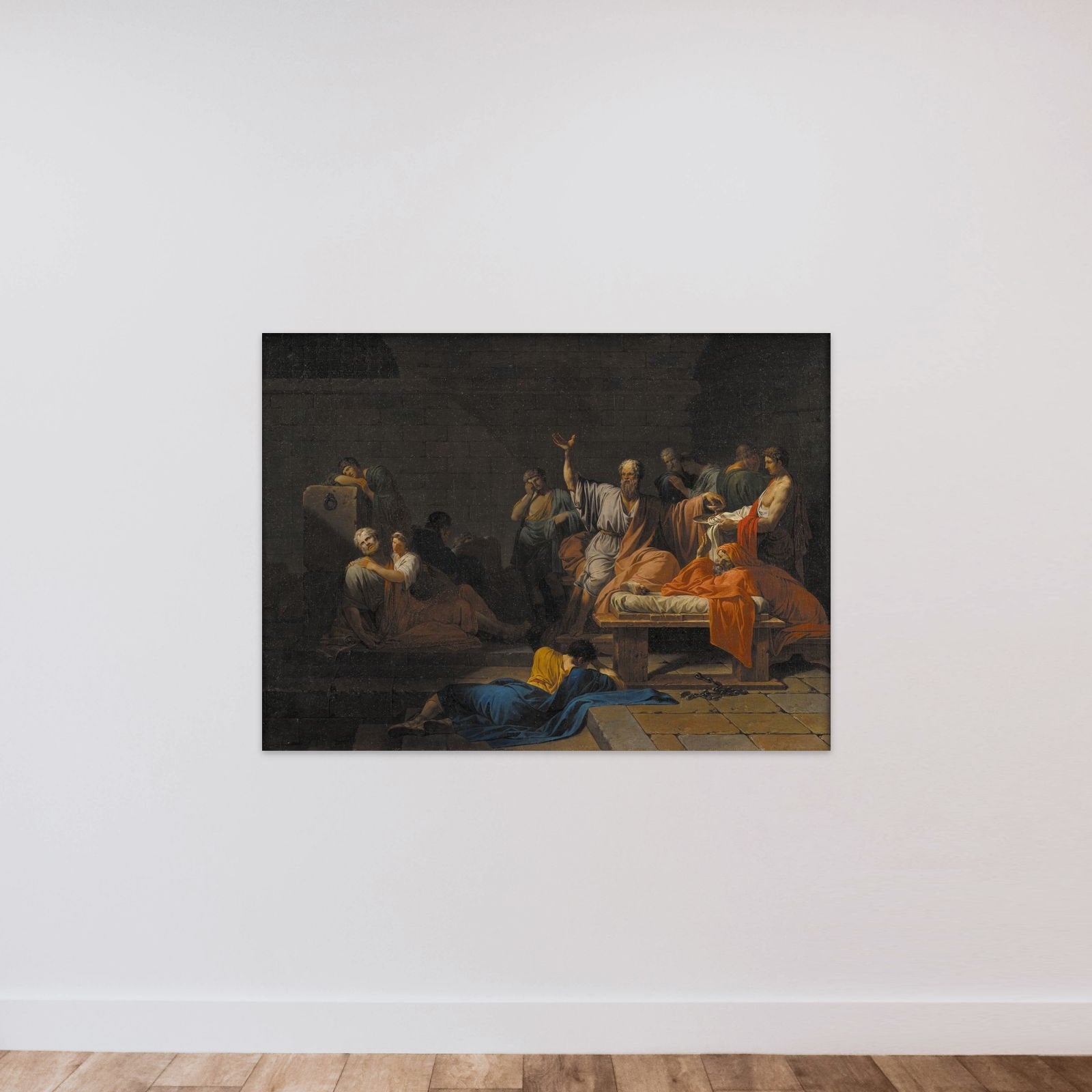 Sokrates' død i fængslet unframed — shown to scale