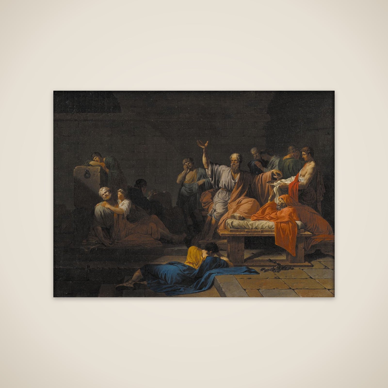 Sokrates' død i fængslet unframed print