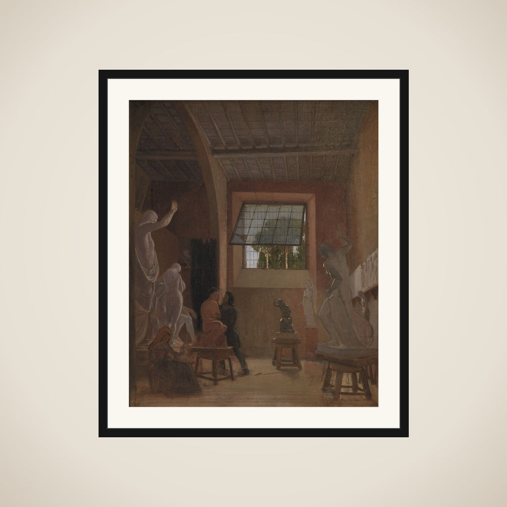 Billedhuggeren Jens Adolph Jerichau i sit atelier i Rom framed