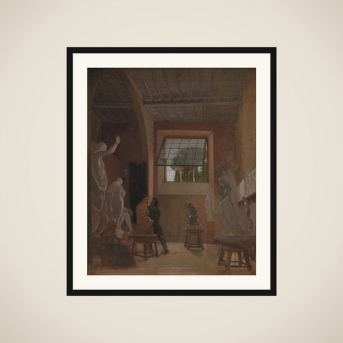 Billedhuggeren Jens Adolph Jerichau i sit atelier i Rom framed
