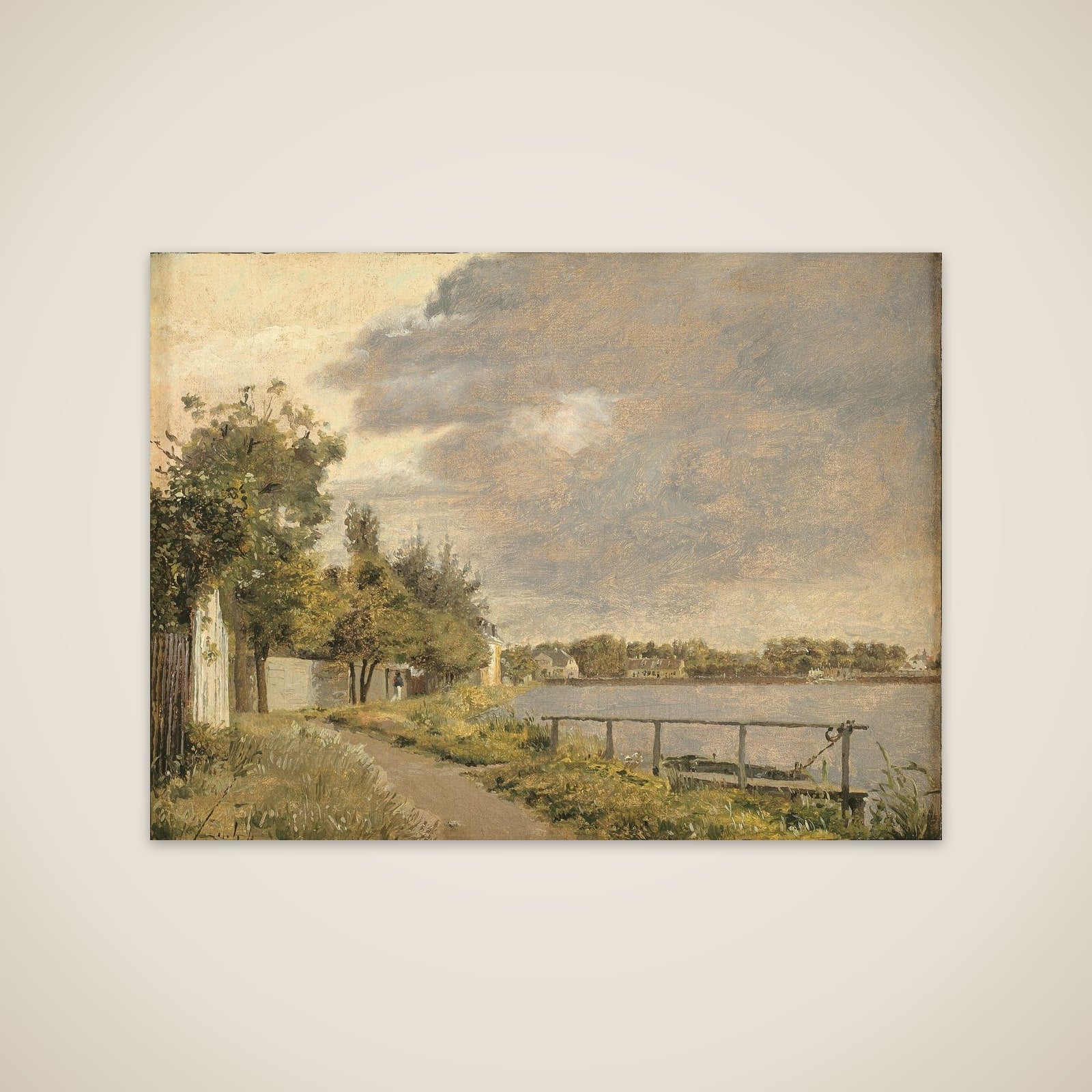 Parti af Dosseringen i nærheden af Østerbro, overtrukken himmel unframed print