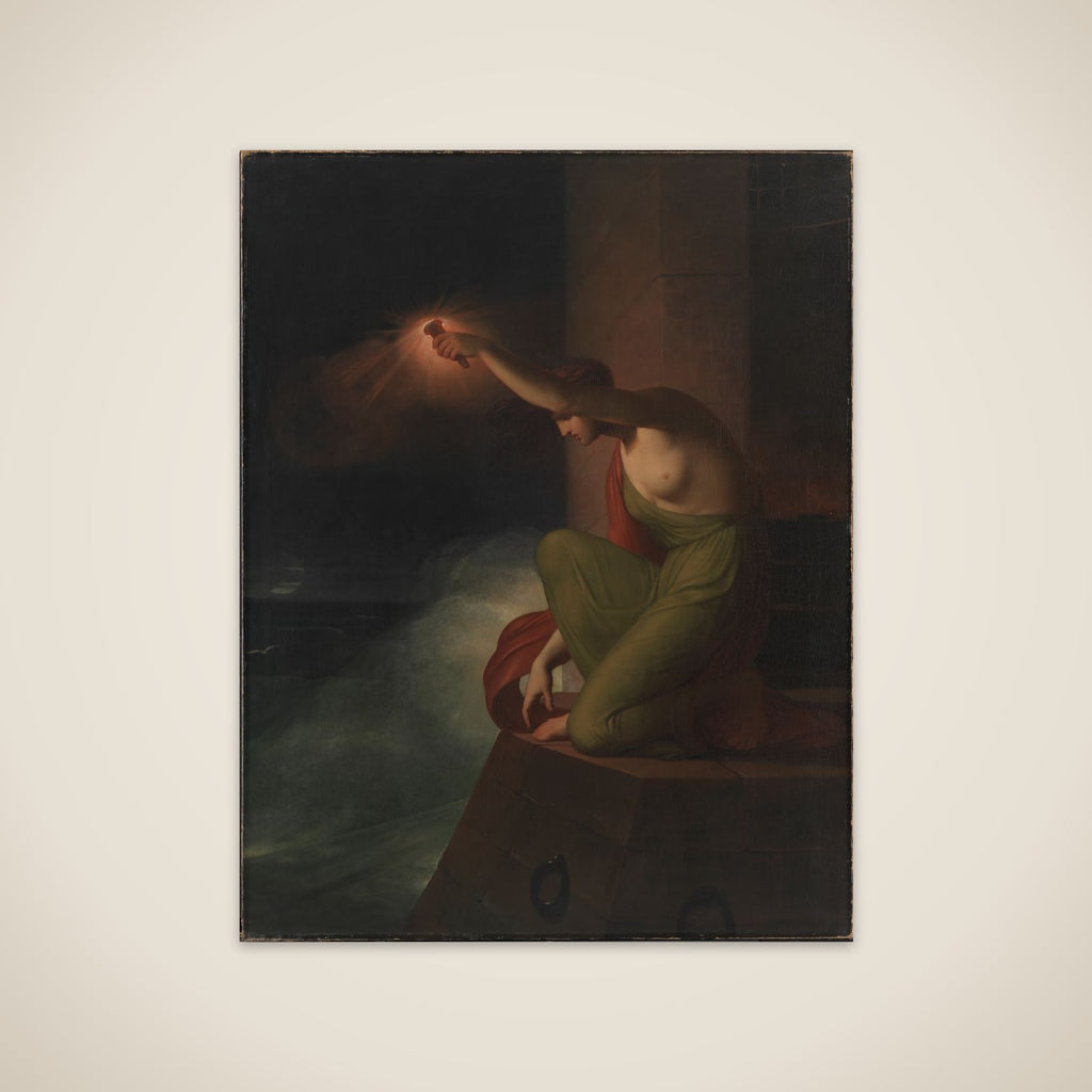 Hero ventende sin elsker Leander unframed print