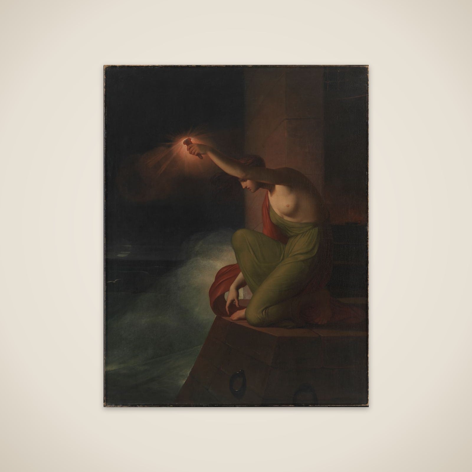 Hero ventende sin elsker Leander unframed print