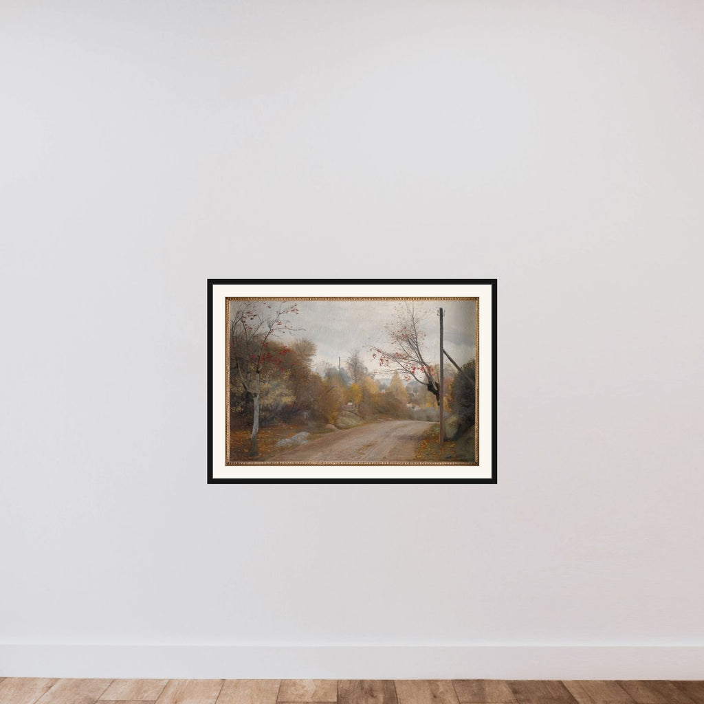 Landevejen ved Mogenstrup. Efterår framed — shown to scale