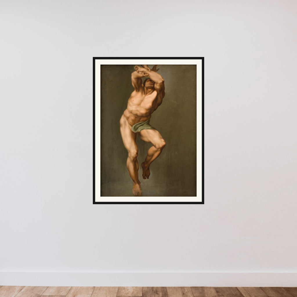 Mandsfigur framed — shown to scale
