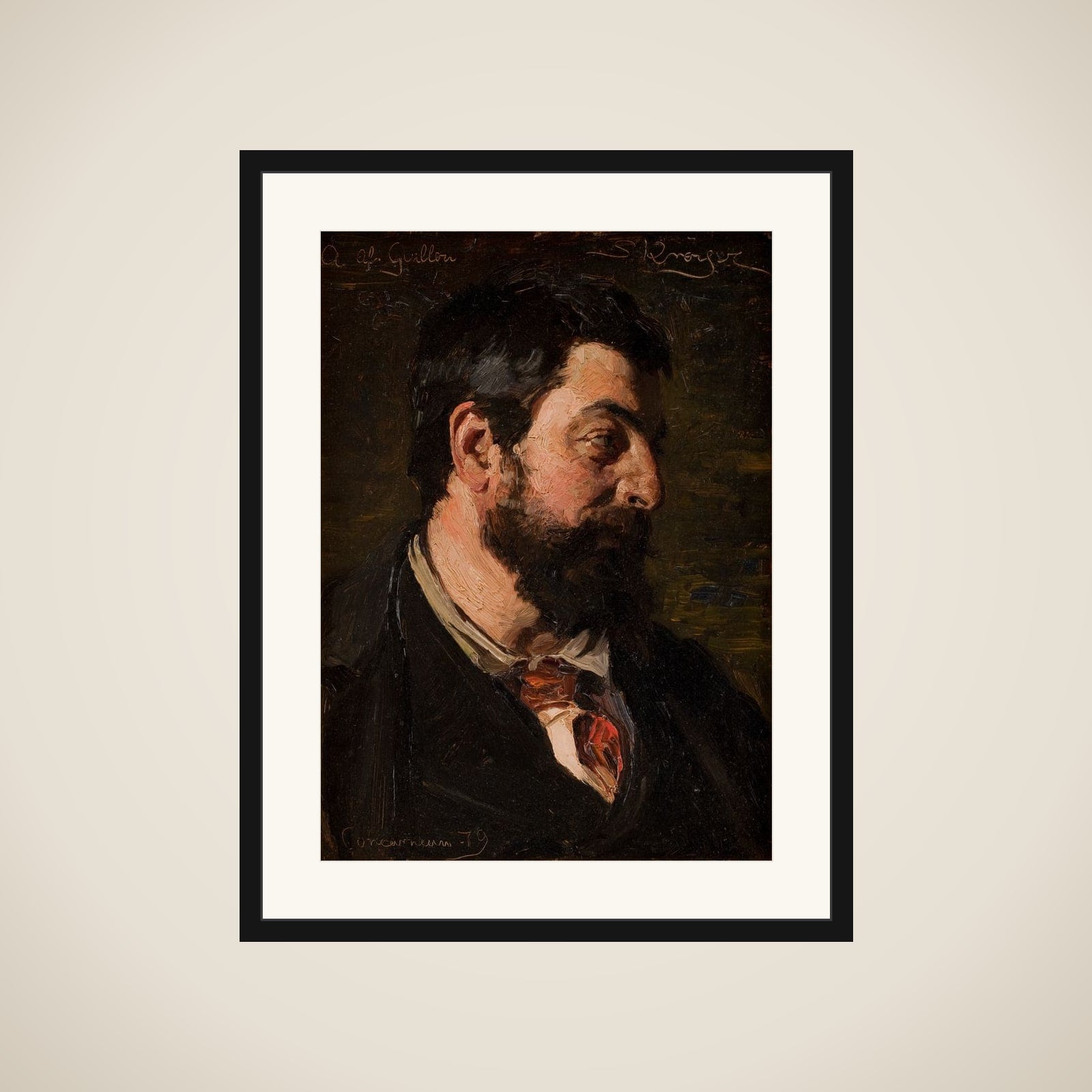 Portræt af den franske maler Alfred Guillou framed