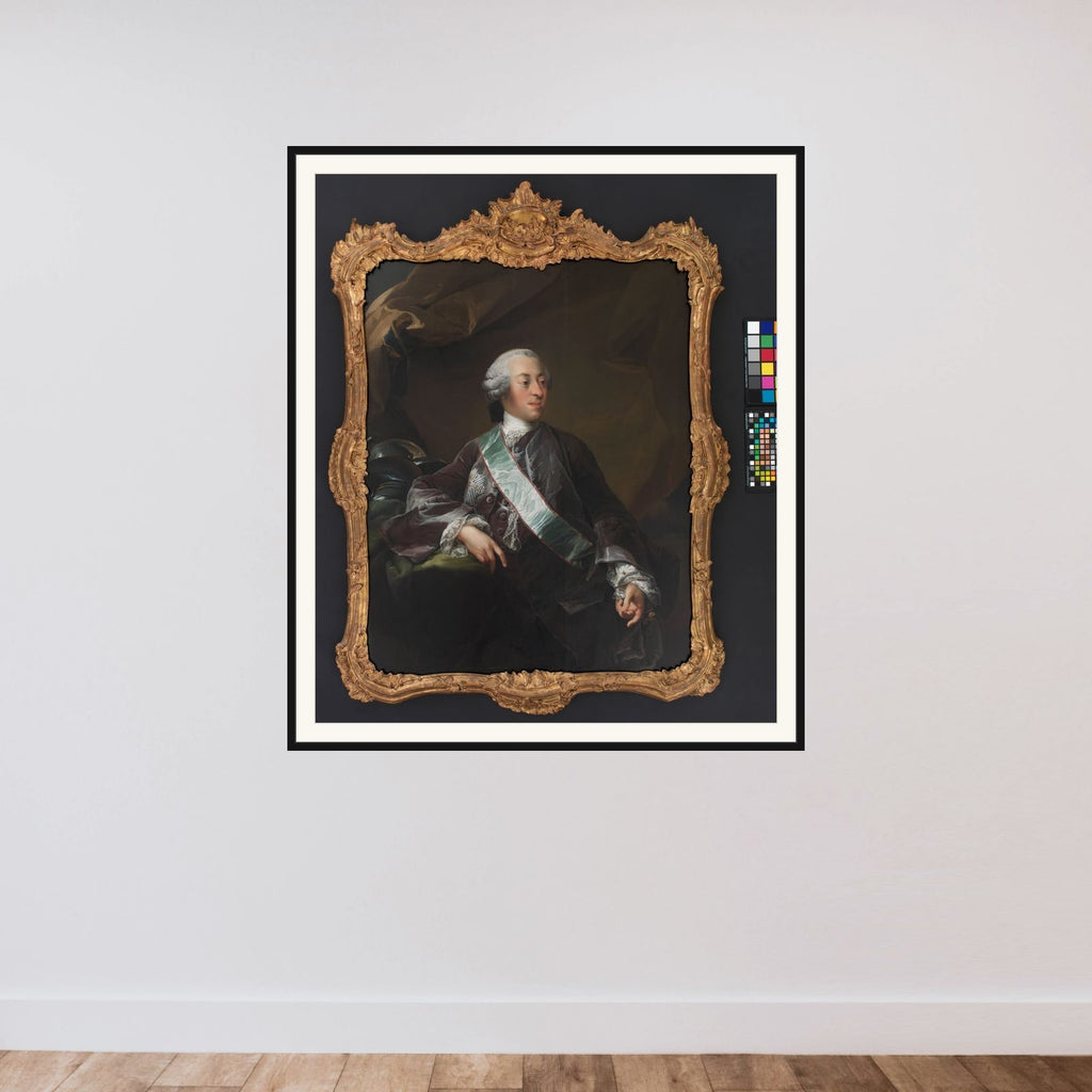 Mogens Scheel von Plessen til Fussingø og Selsø framed — shown to scale