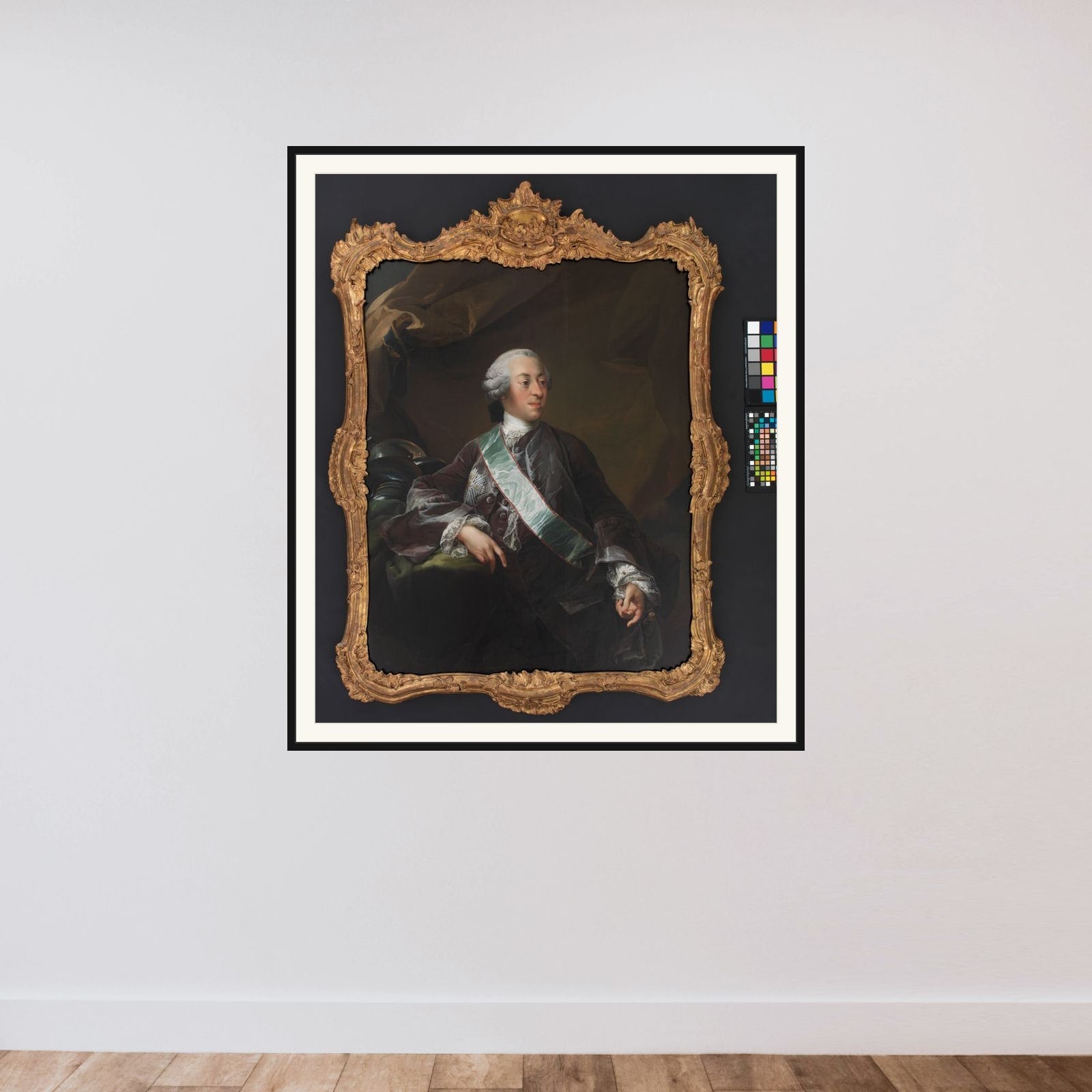 Mogens Scheel von Plessen til Fussingø og Selsø framed — shown to scale