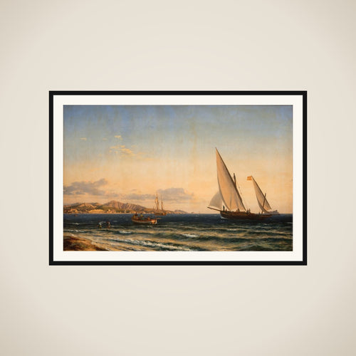 Aften ved Middelhavet. I baggrunden Marseille og øen If framed