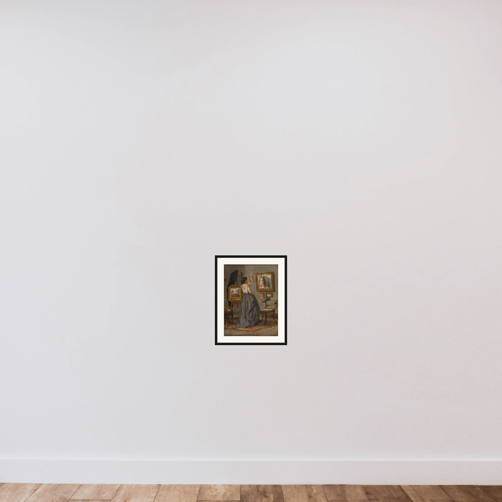 En dame i atelieret framed — shown to scale